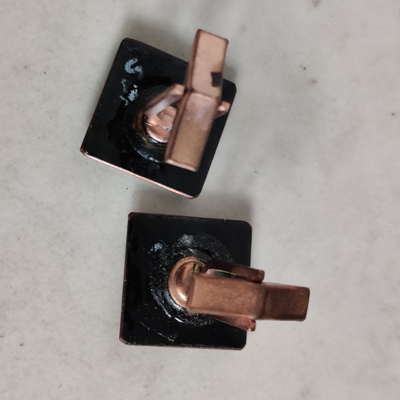 Elegant Vintage Enamel on Copper Abstract Men's Cufflinks - Picture 4 of 9